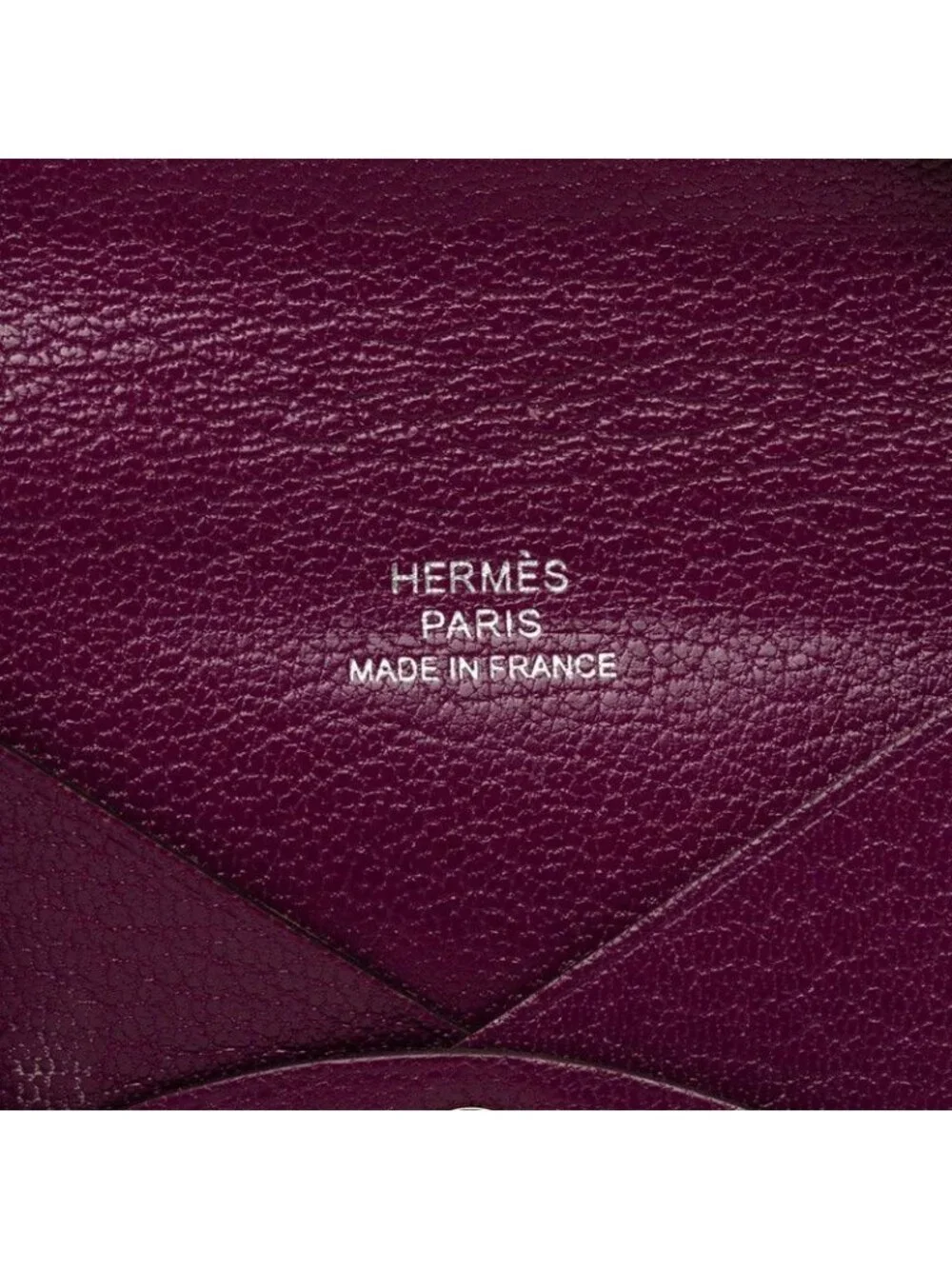 Hermes Calvi Card Case Business Anemone Purple Chevre